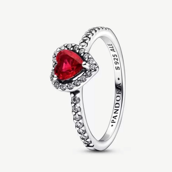 Pandora Elevated Red Heart Ring size 56 - Picture 1 of 9